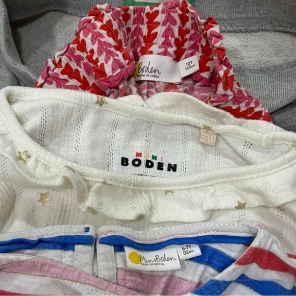 Lot of 9 Mini Boden girls dress embroidered applique shorts tee swimsuit set - Picture 14 of 15